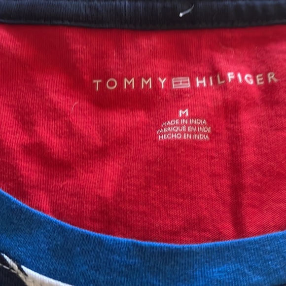 Tommy Hilfiger unisex graphic tee T-shirt multicolored printed crew neck medium - Picture 3 of 5